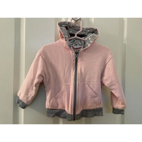 Little Wings by Paper Wings Girls Pink Rainbow Deer Reversible Hoodie Size 3 yrs - Picture 2 of 11